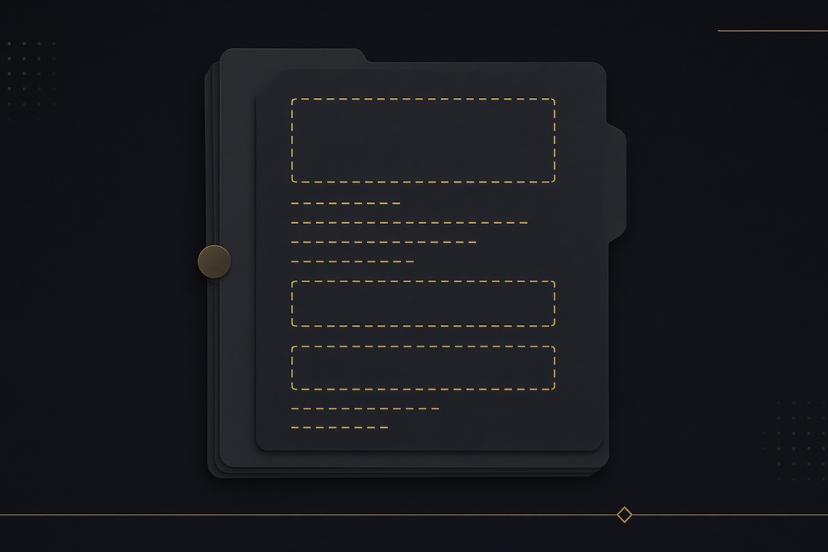 Abstract illustration of a thin public business file